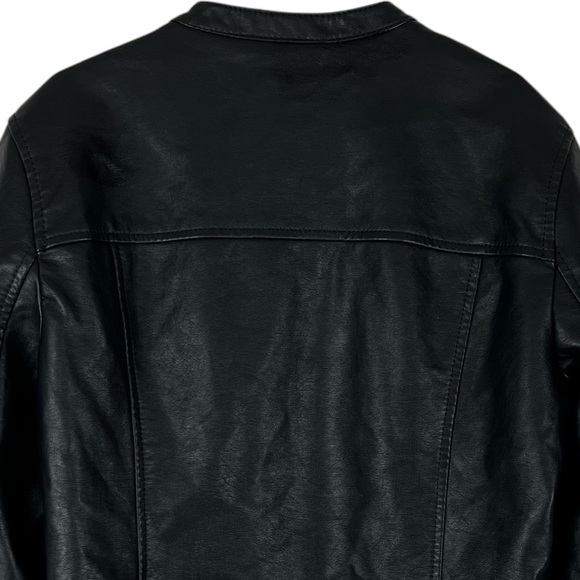 NWT Sinsay Outerwear Vegan Leather Black Moto Jacket Size XS - Picture 7 of 14